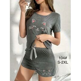 Фотография Пижама лёгкая женская 104 grey р.44-52 "HOME STYLE" недорого оптом от прямого поставщика