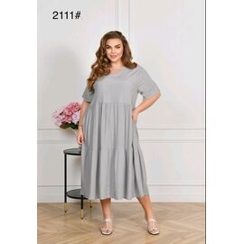Фотография Платье летнее женское 2111 grey р.58-62 "HOME STYLE" недорого оптом от прямого поставщика