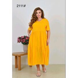 Фотография Платье летнее женское 2111 yellow р.58-62 "HOME STYLE" недорого оптом от прямого поставщика