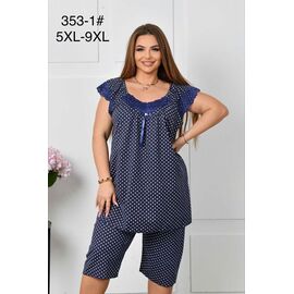 Фотография Пижама лёгкая женская 353 navy р.58-66 "HOME STYLE" недорого оптом от прямого поставщика
