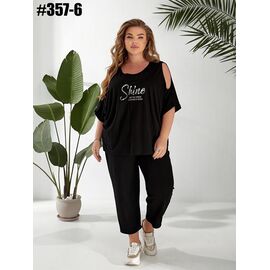 Фотография Костюм женский 357-6 black р.50-60 "HOME STYLE" недорого оптом от прямого поставщика