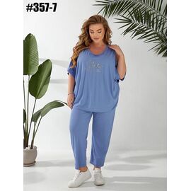 Фотография Костюм женский 357-7 l.blue р.50-60 "HOME STYLE" недорого оптом от прямого поставщика