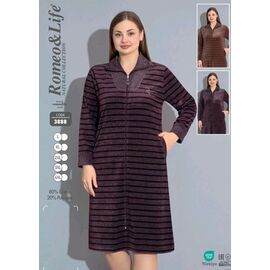 Халат жіночий 3888 brown р.48-56 "HOME STYLE" недорого оптом від прямого постачальника