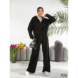 Фотография Костюм спортивный женский тёплый 708 black р.44-50 "HOME STYLE" недорого оптом от прямого поставщика