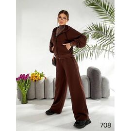 Фотография Костюм спортивный женский тёплый 708 brown р.44-50 "HOME STYLE" недорого оптом от прямого поставщика