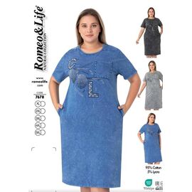 Фотография Платье летнее женское 7678 blue р.50-58 "HOME STYLE" недорого оптом от прямого поставщика