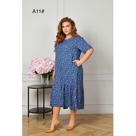 Фотография Платье летнее женское A11 blue р.56-60 "HOME STYLE" недорого оптом от прямого поставщика