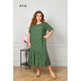 Фотография Платье летнее женское A11 green р.56-60 "HOME STYLE" недорого оптом от прямого поставщика