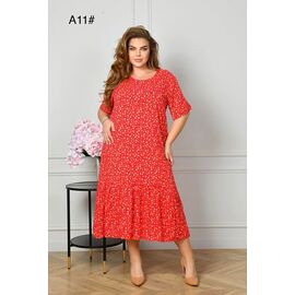 Фотография Платье летнее женское A11 red р.56-60 "HOME STYLE" недорого оптом от прямого поставщика