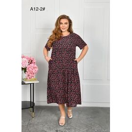 Фотография Платье летнее женское A12-2 black р.58-62 "HOME STYLE" недорого оптом от прямого поставщика