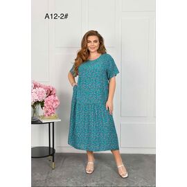 Фотография Платье летнее женское A12-2 blue р.58-62 "HOME STYLE" недорого оптом от прямого поставщика