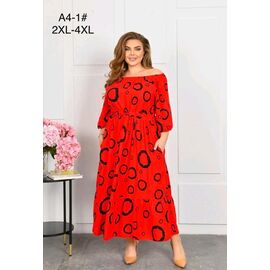 Фотография Платье летнее женское A4-1 red р.52-56 "HOME STYLE" недорого оптом от прямого поставщика