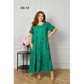 Фотография Платье летнее женское A6-1 green р.56-60 "HOME STYLE" недорого оптом от прямого поставщика