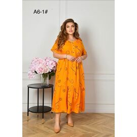 Фотография Платье летнее женское A6-1 orange р.56-60 "HOME STYLE" недорого оптом от прямого поставщика