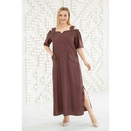 Фотография Платье летнее женское RL1001 brown р.48-56 "HOME STYLE" недорого оптом от прямого поставщика