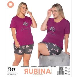 Піжама легка жіноча DS730-4997 wine р.2XL-4XL "DONELLA" недорого оптом від прямого постачальника