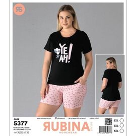 Піжама легка жіноча DS732-5377 black р.2XL-4XL "DONELLA" недорого оптом від прямого постачальника