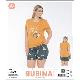 Піжама легка жіноча DS734-5871 orange р.2XL-4XL "DONELLA" недорого оптом від прямого постачальника