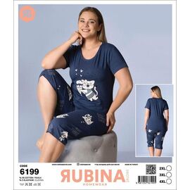 Піжама легка жіноча DS735-6199 blue р.2XL-4XL "DONELLA" недорого оптом від прямого постачальника