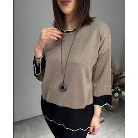 Фотография Свитер женский JL1008 beige р.52-54 "Julia" недорого оптом от прямого поставщика