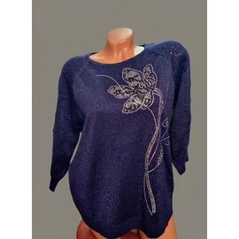 Фотография Свитер женский JL1027 navy р.52-54 "Julia" недорого оптом от прямого поставщика