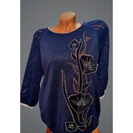 Фотография Свитер женский JL1028 navy р.52-54 "Julia" недорого оптом от прямого поставщика