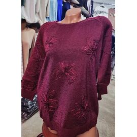 Фотография Свитер женский JL1032 wine р.52-54 "Julia" недорого оптом от прямого поставщика