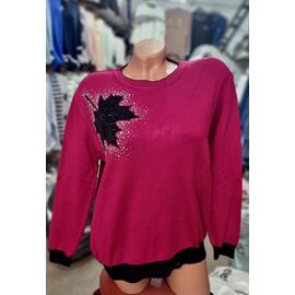 Фотография Свитер женский JL1046 wine р.52-54 "Julia" недорого оптом от прямого поставщика