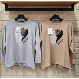 Фотография Свитер женский JL1052 beige р.52-54 "Julia" недорого оптом от прямого поставщика