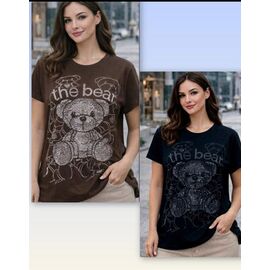 Фотография Футболка женская JL1083 black р.52-56 "Julia" недорого оптом от прямого поставщика