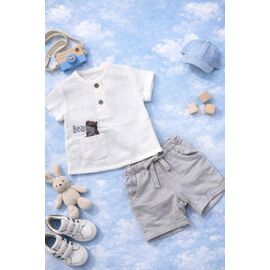 Фотография Костюм детский на мальчика 7753 white р.0.6-1.6 "Major" недорого оптом от прямого поставщика