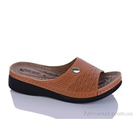 Фотография Шлепки женские облегченные Лето 209 корич.к. (6 пар р.37-41) "Sali-2" недорого оптом от прямого поставщика