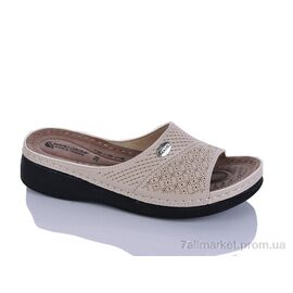 Фотография Шлепки женские облегченные Лето 209 св.беж (6 пар р.37-41) "Sali-2" недорого оптом от прямого поставщика