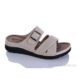 Фотография Шлепки женские облегченные Лето 03-52 беж к. (6 пар р.37-41) "Sali-2" недорого оптом от прямого поставщика