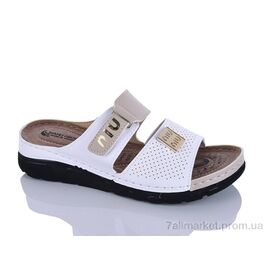 Фотография Шлепки женские облегченные Лето 203-40 білий-беж к. (6 пар р.37-41) "Sali-2" недорого оптом от прямого поставщика