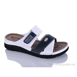 Фотография Шлепки женские облегченные Лето 203-52 білий-синій к. (6 пар р.37-41) "Sali-2" недорого оптом от прямого поставщика