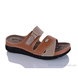 Фотография Шлепки женские облегченные Лето 203-52 корич-беж к. (6 пар р.37-41) "Sali-2" недорого оптом от прямого поставщика