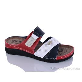 Фотография Шлепки женские облегченные Лето 203-52 червон-білий-син. (6 пар р.37-41) "Sali-2" недорого оптом от прямого поставщика