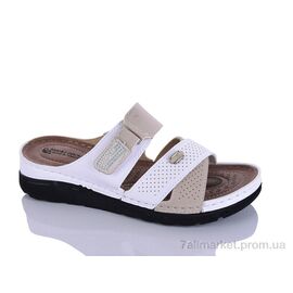 Фотография Шлепки женские облегченные Лето 203-52 білий-беж к. (6 пар р.37-41) "Sali-2" недорого оптом от прямого поставщика