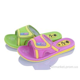 Шльопанці дитячі літні Літо 12-80 (98982) mix (24 пар р.30-35) "Obuvok" недорого оптом від прямого постачальника