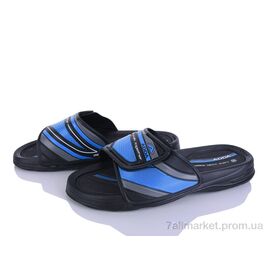 Шльопанці чоловічі пляжні Літо 3RB3M (99000) blue (6 пар р.41-43) "Obuvok" недорого оптом від прямого постачальника