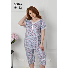 Фотография Пижама женская батал  р-ры 54-62"FLOWER" купить недорого от прямого поставщик