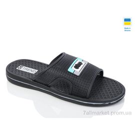 Фотография Шлепки мужские пляжные Лето N205 чорно-бірюзовий (8 пар р.41-46) "Lot Shoes" недорого оптом от прямого поставщика