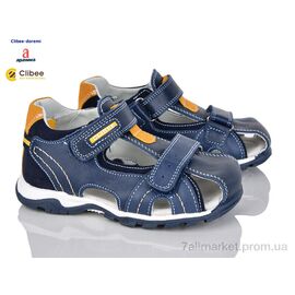 Фотография Сандалии детские летние Лето A219-3 navy-yellow (6 пар р.26-31) "Clibee-Doremi" недорого оптом от прямого поставщика