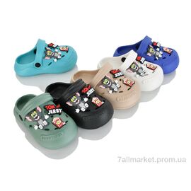 Фотография Кроксы детские летние Лето KR38 mix (12 пар р.24-29) "Elmob" недорого оптом от прямого поставщика