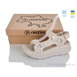 Сандалії жіночі Літо YWL26783 beige (8 пар р.36-41) "Restime" недорого оптом від прямого постачальника
