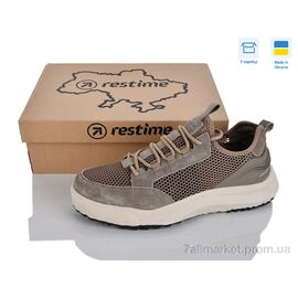 Фотография Кроссовки мужские модные Лето KML26801 camel (8 пар р.41-45) "Restime" недорого оптом от прямого поставщика