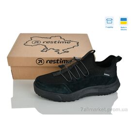 Кросівки чоловічі модні Літо KML26803 black (8 пар р.41-45) "Restime" недорого оптом від прямого постачальника