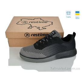 Кросівки чоловічі модні Літо LML26800 black (8 пар р.41-45) "Restime" недорого оптом від прямого постачальника