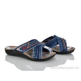 Фотография Шлепки детские летние Лето 002 синій (6 пар р.30-39) "FG" недорого оптом от прямого поставщика